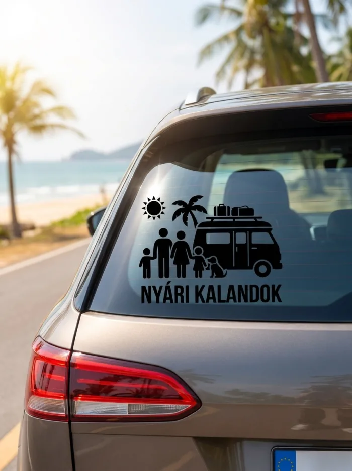 Nyári Kaland Családi Autómatrica – Vidám Utazós Dekoráció