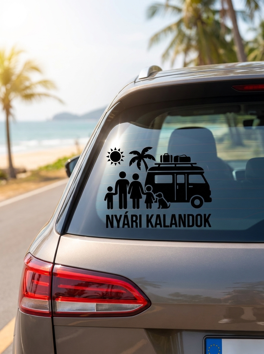 Nyári Kaland Családi Autómatrica – Vidám Utazós Dekoráció